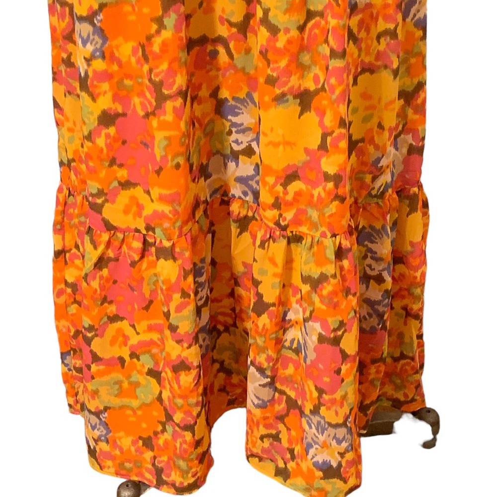 J Crew Smocked-Waist Dress Floral Size Large Tall - Picture 8 of 10